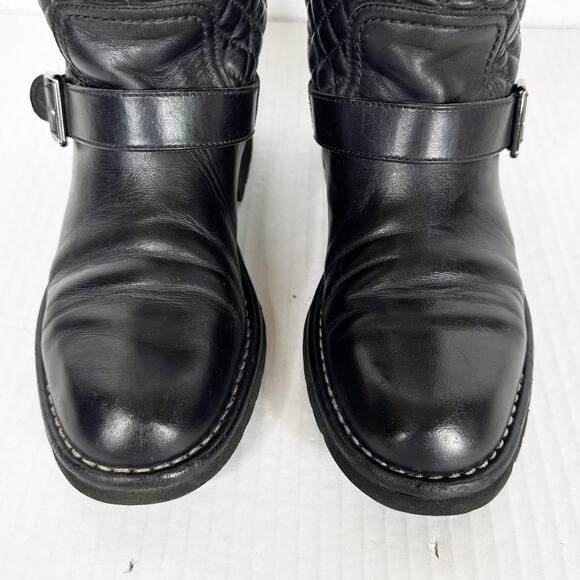 CHANEL Black Quilted Combat Boots - Picture 7 of 15